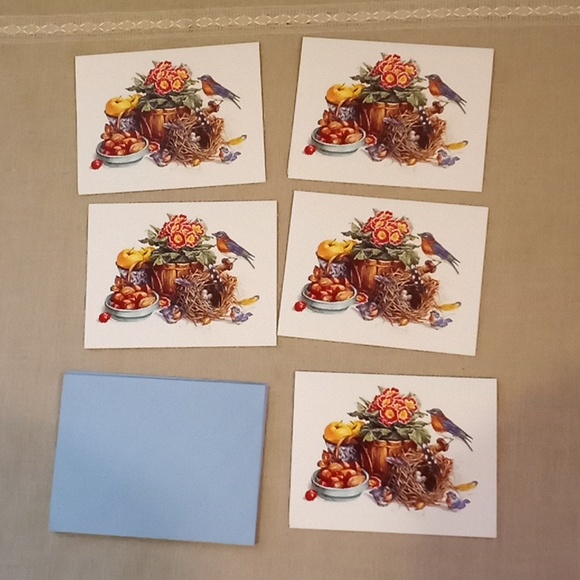Vintage blank note cards. 5 Cards 4 envelopes. Design bt Lorraine Ryan. - Picture 1 of 2